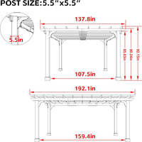 12X16 FT All Cedar Wood Wooden Pergola, Pergola Kit with Stakes, Quality Wood Supported Structure, Snow and Wind Supported, Outdoor Garden Shelter with Cedar Framed for Backyard, Deck, Lawn
