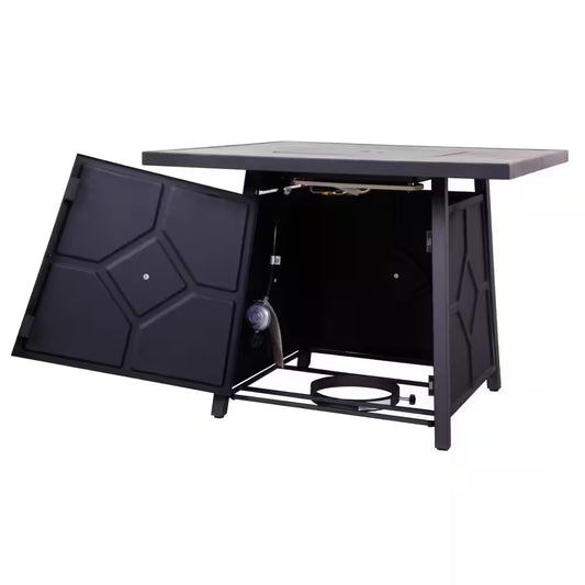 32 In. 40,000BTU Fire Pit Propane Gas Fire Pit Table Square Tabletop