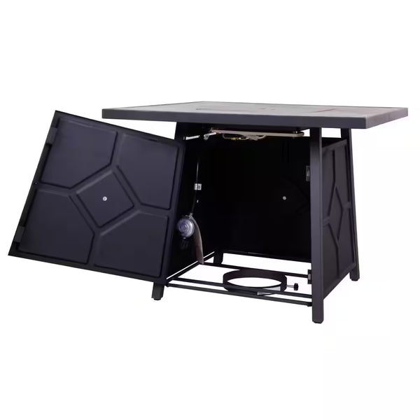 32 In. 40,000BTU Fire Pit Propane Gas Fire Pit Table Square Tabletop